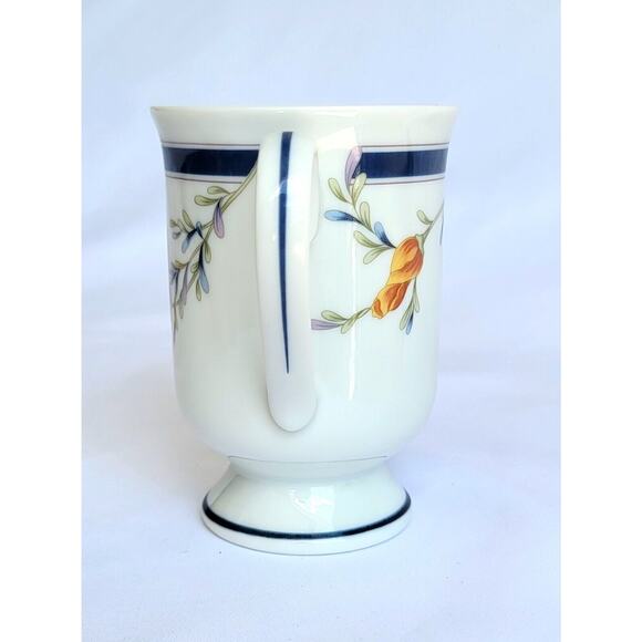 Princess House EXCLUSIVE Pedestal Fine Porcelain Yellow Flower Pattern Mug - Picture 4 of 7